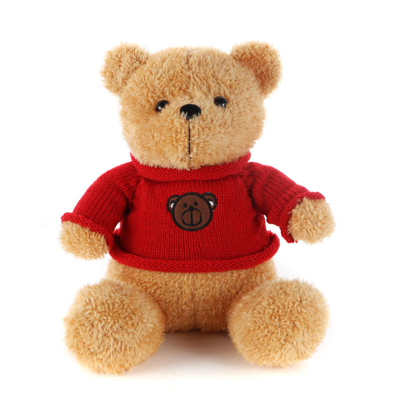 The Childrens Place Brown Bear Plush Stuffed Animal Red Fleece Jacket